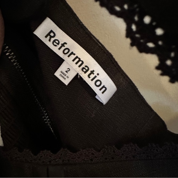 NEW Reformation Tagliatelle Linen Black Dress - size 2 - Picture 8 of 12